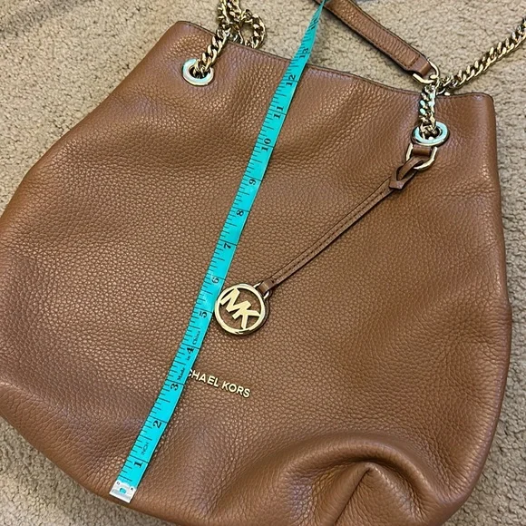 Michaels Kors Brown Pebbled Leather Soft supple cognac shoulder bag purse - Picture 14 of 14